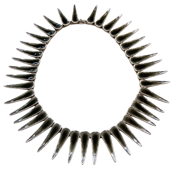 Anton Michelsen Sterling Silver & Enamel Modernist Necklace – Denmark Mark Constable Unit 301 - image 1