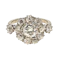 Antique old cut diamond cluster ring, 18 carat white gold - image 1
