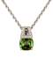 18ct White Gold, Green Tourmaline & Diamond Pendant Necklace Mark Constable Unit 301 - image 1
