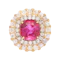 Antique Ruby, Diamond and 18ct Yellow Gold Double Row Target Cluster Ring, Circa 1850 - image 1