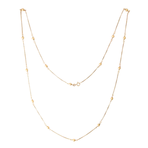 Vintage Italian 18ct Gold Ball Chain Necklace, 79cm long