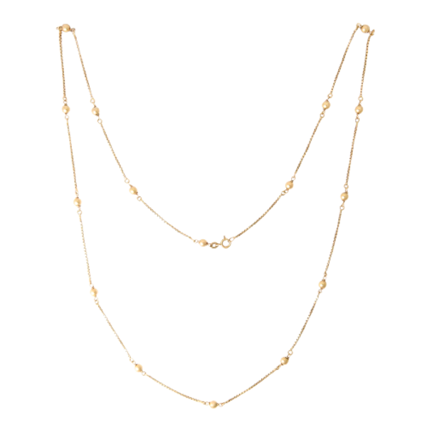 Vintage Italian 18ct Gold Ball Chain Necklace, 79cm long - image 1