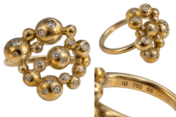 Georg Jensen Moonlight Grapes 18ct yellow Gold & Diamond Ring Mark Constable Unit 301 - image 1