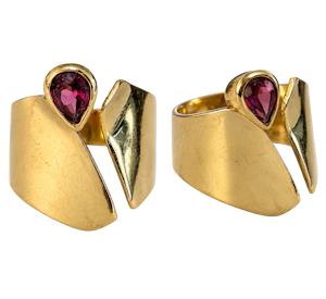 18ct Yellow Gold & Pink Tourmaline Sculptural Ring Mark Constable Unit 301