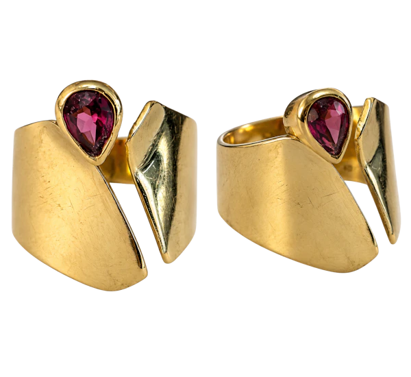 18ct Yellow Gold & Pink Tourmaline Sculptural Ring Mark Constable Unit 301 - image 1