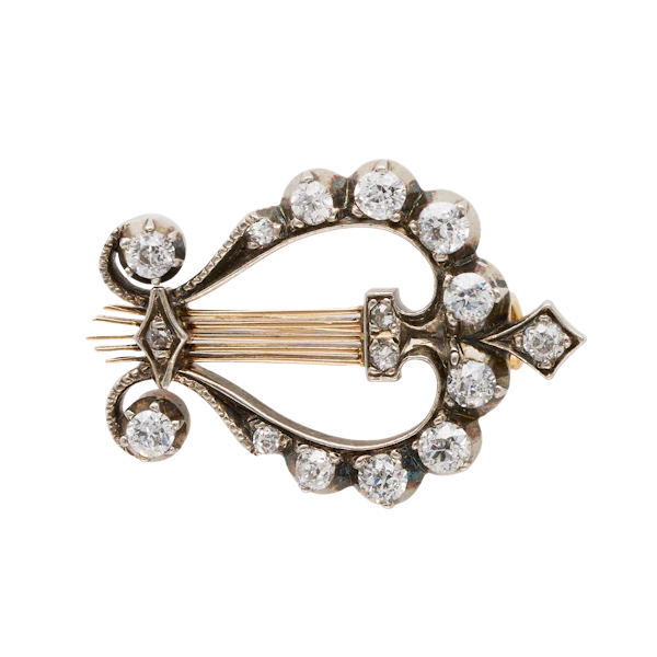Diamond Lyre Brooch - Charlotte Sayers - image 1