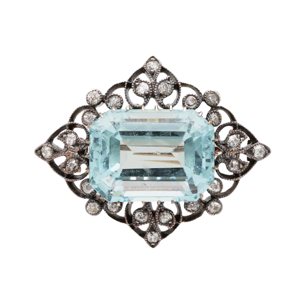 Aquamarine Diamond Brooch - Charlotte Sayers - image 1