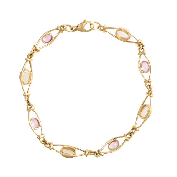 Pink Sapphire Moonstone Bracelet - Charlotte Sayers - image 1