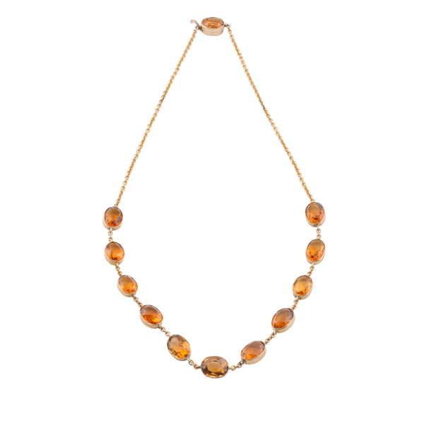 Antique 15ct Gold Citrine Necklace - image 1