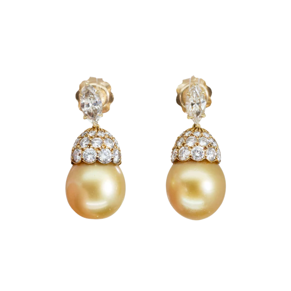 Pearl Diamond Earrings - Charlotte Sayers - image 1