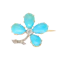 Turquoise Diamond Clover Brooch - Charlotte Sayers - image 1